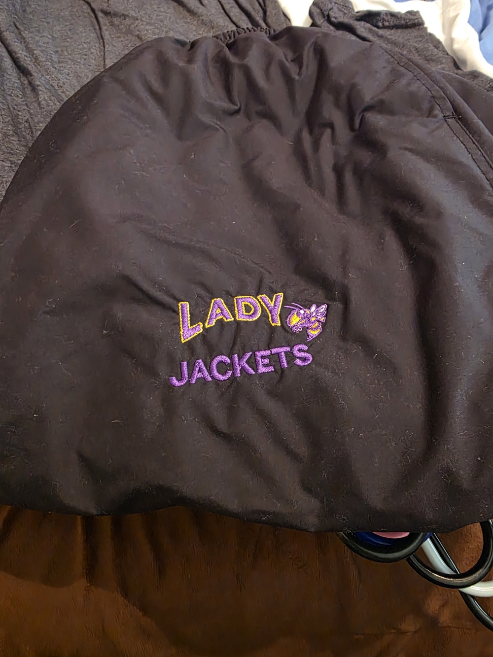 Holloway Black Track Joggers with Purple and Yellow Embroidery
